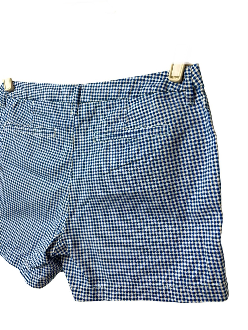 Old Navy blue white gingham cotton chino everyday mid rise summer shorts size 8 - Picture 10 of 14